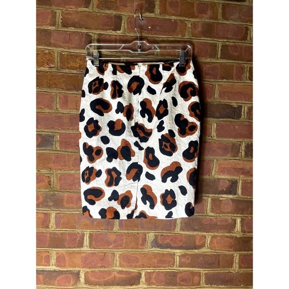 TALBOTS Ecru,Tan Abstract Animal Print Pencil Skirt - Picture 4 of 7